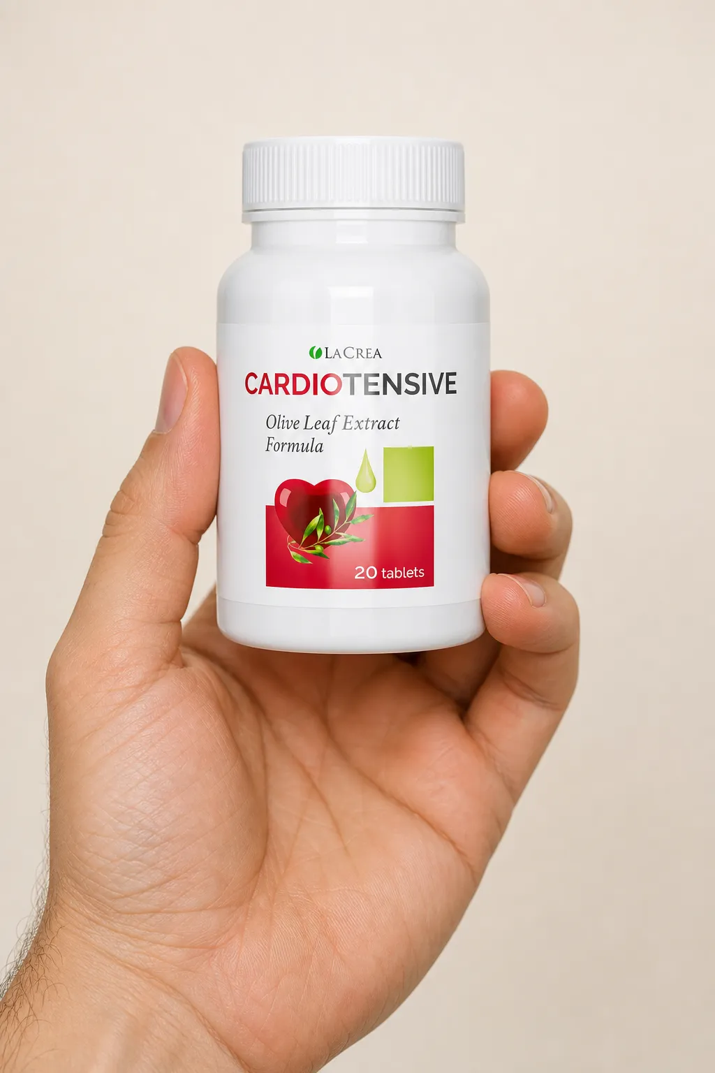 Cardiotensive — el envase en la mano