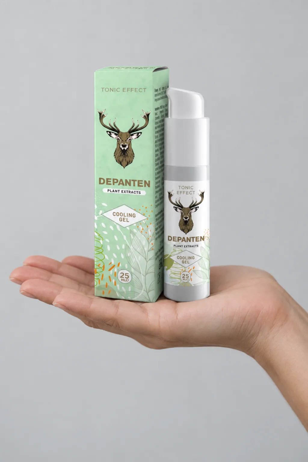 Depanten — el envase en la mano
