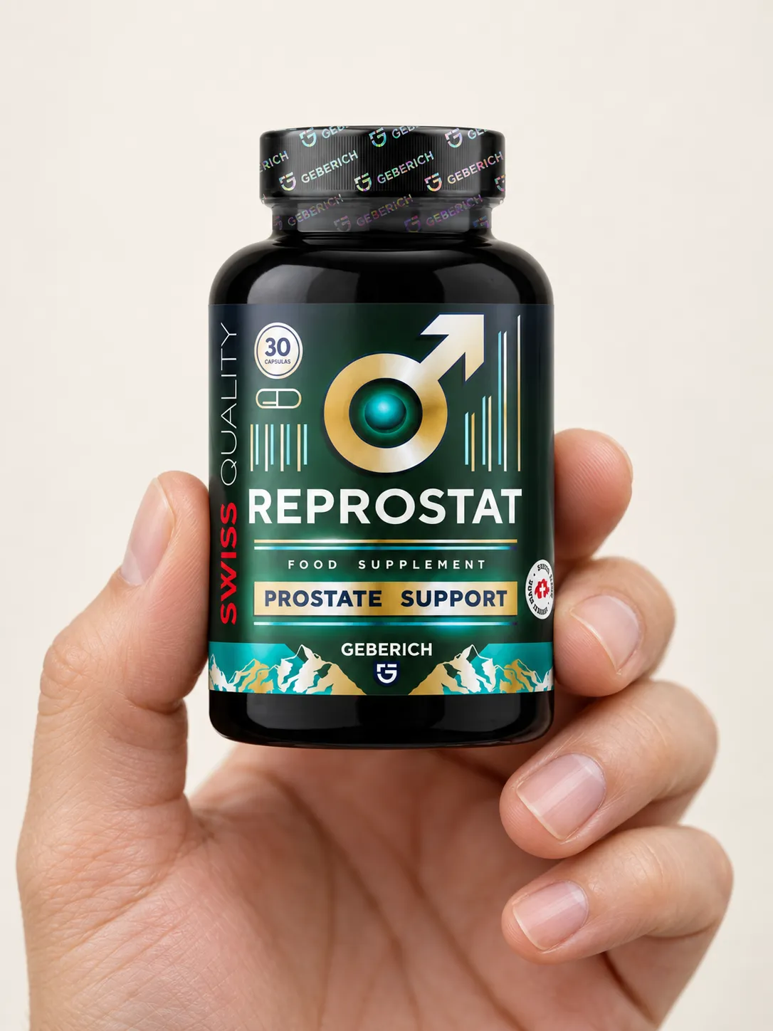 Reprostat — el envase en la mano
