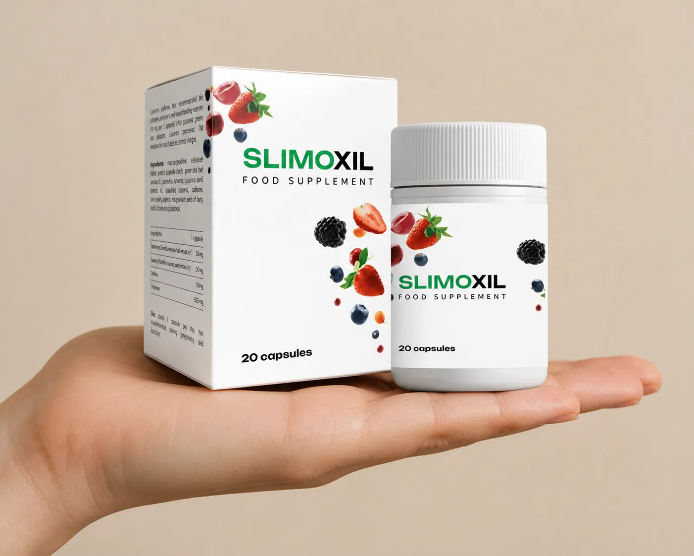Slimoxil — el envase en la mano