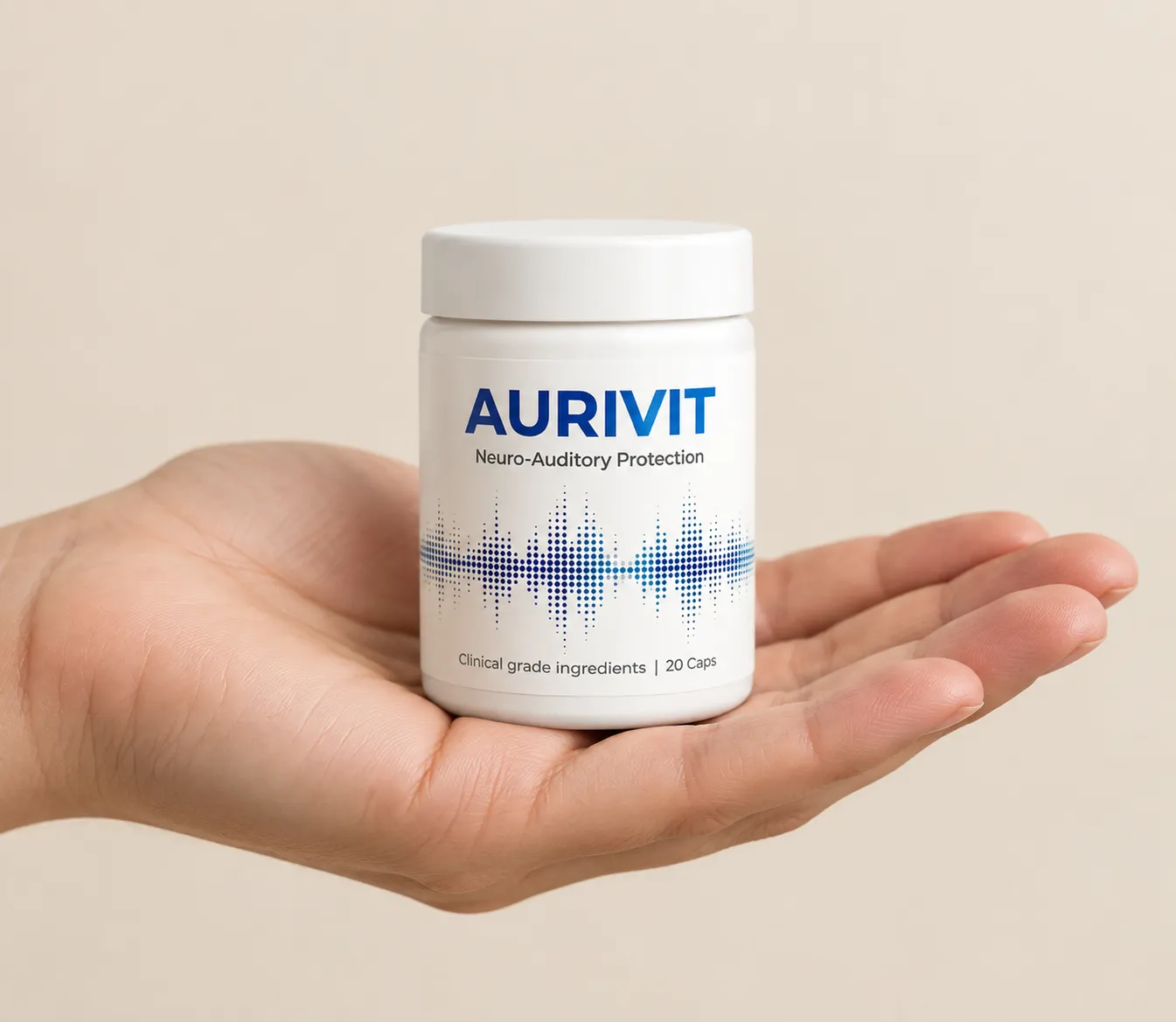 Aurivit — el envase en la mano