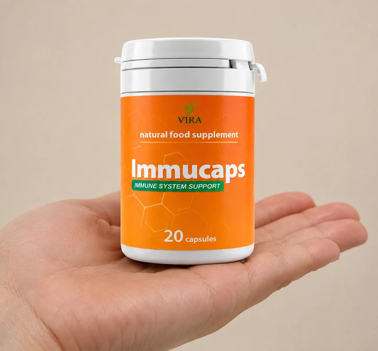 Immucaps — el envase en la mano