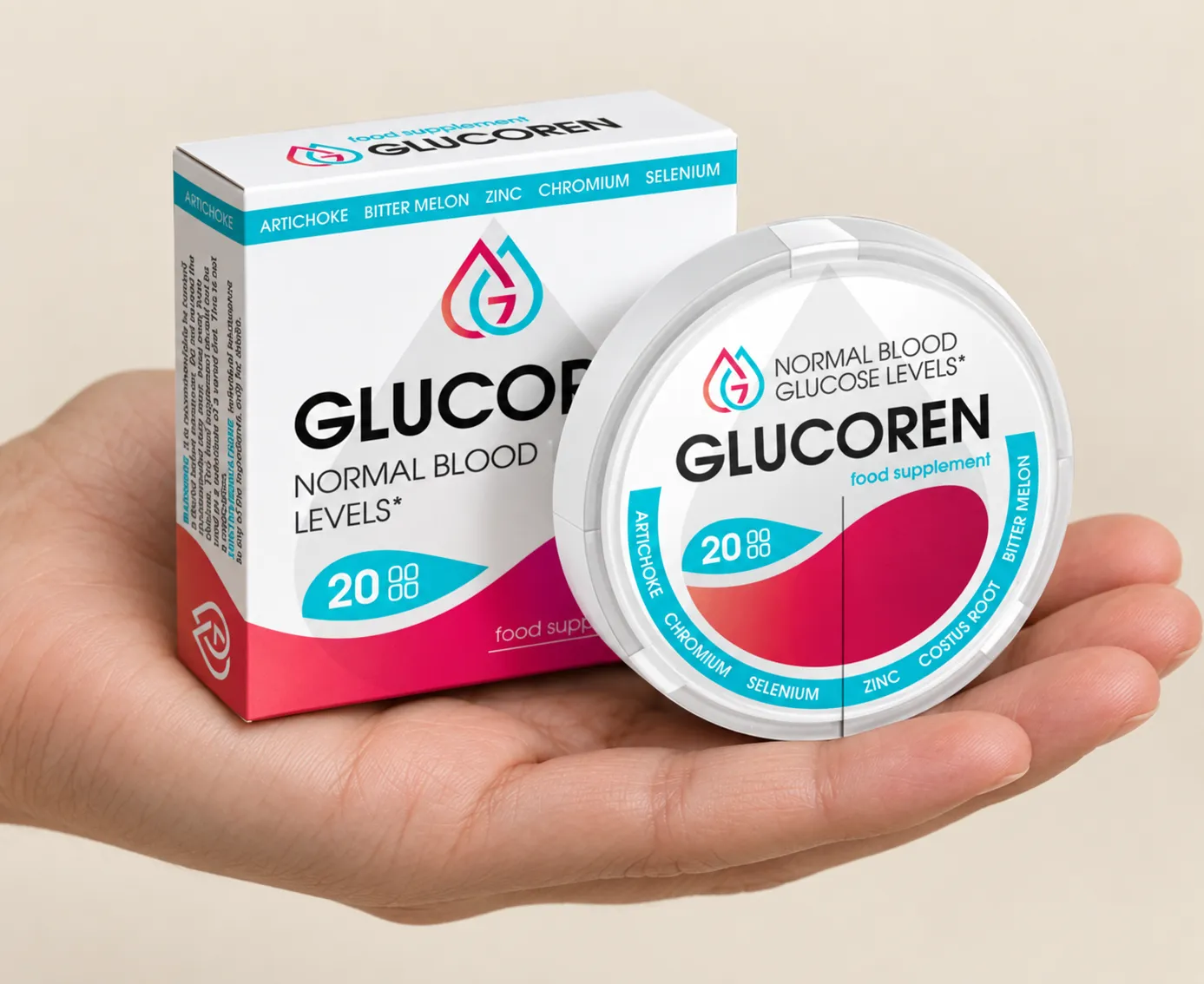 Glucoren — el envase en la mano