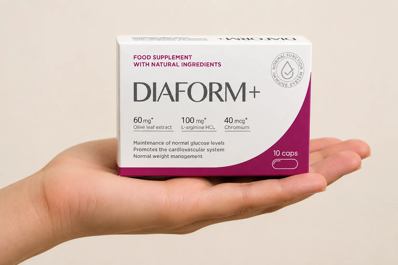 Diaform — el envase en la mano