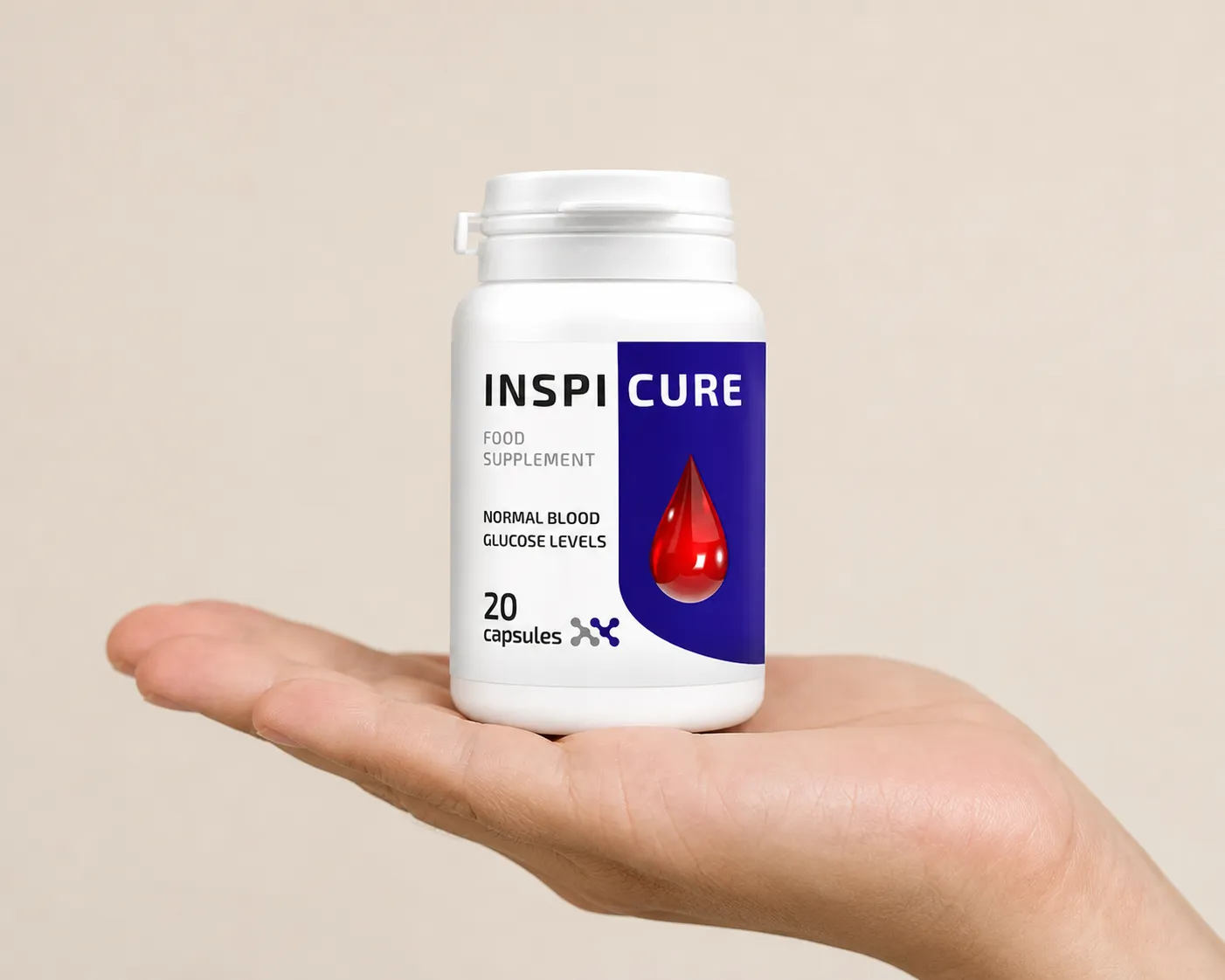 Inspicure — el envase en la mano