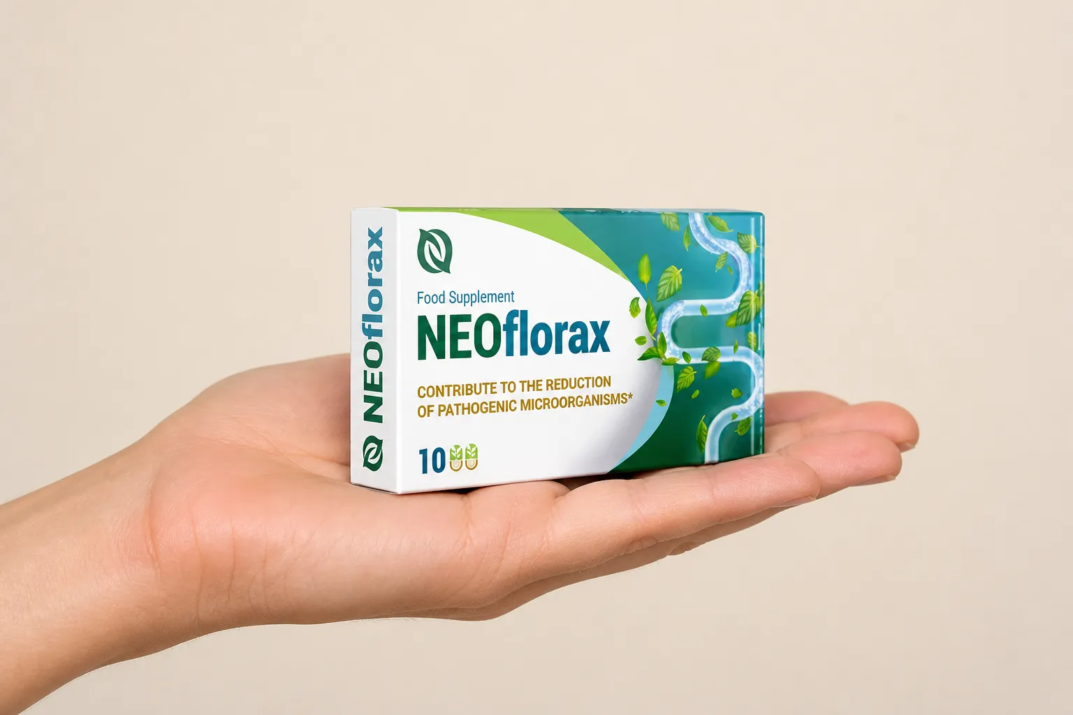 Neoflorax — el envase en la mano