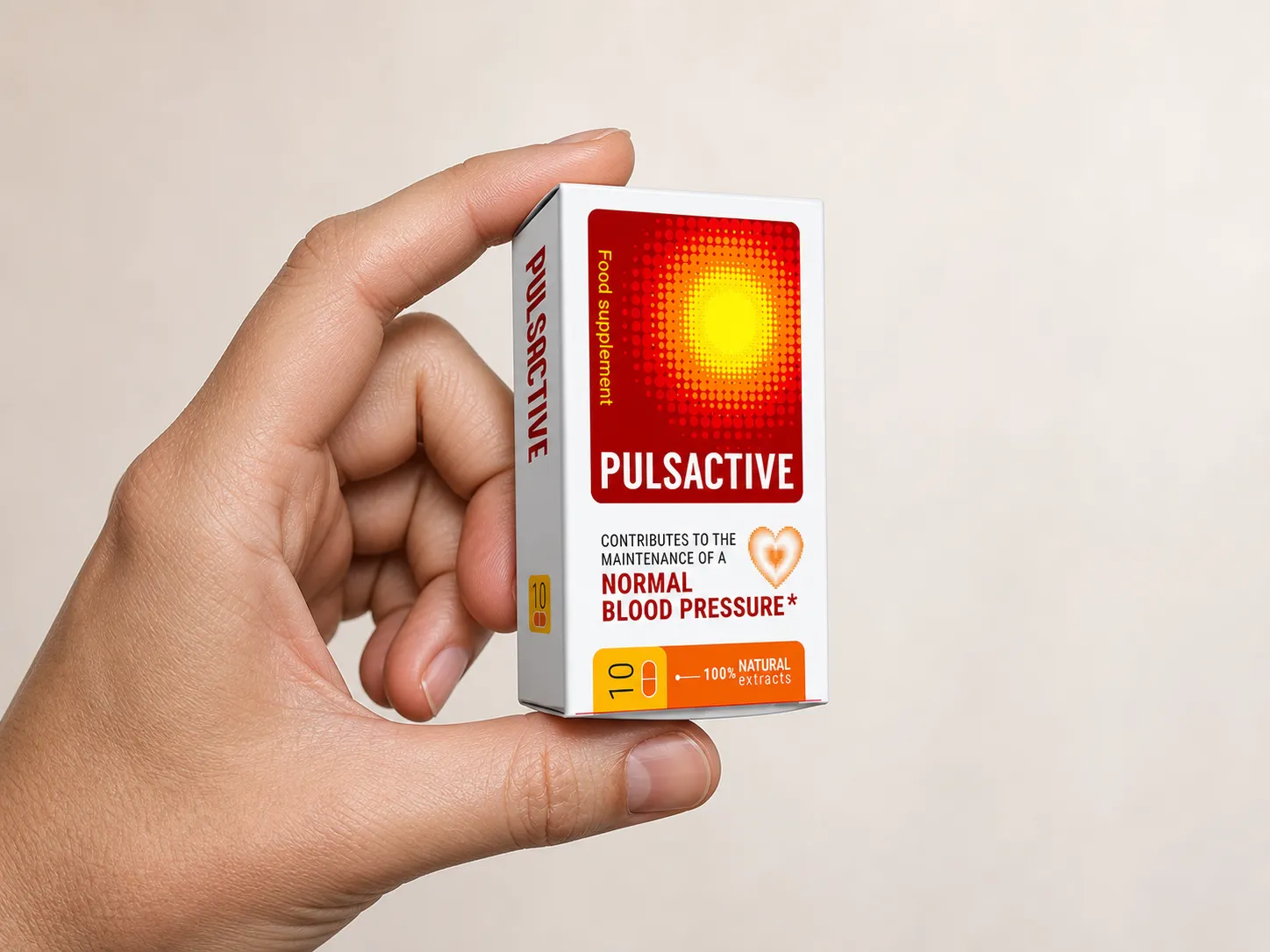 Pulsactive — el envase en la mano