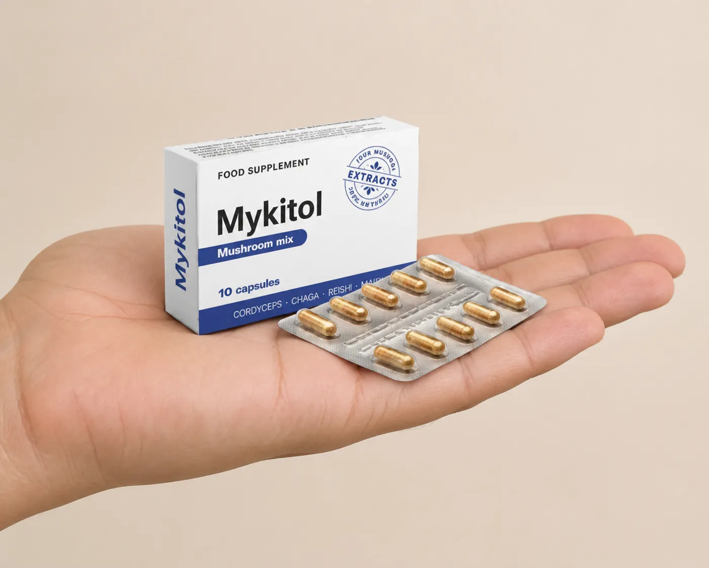 Mykitol BLUE — el envase en la mano