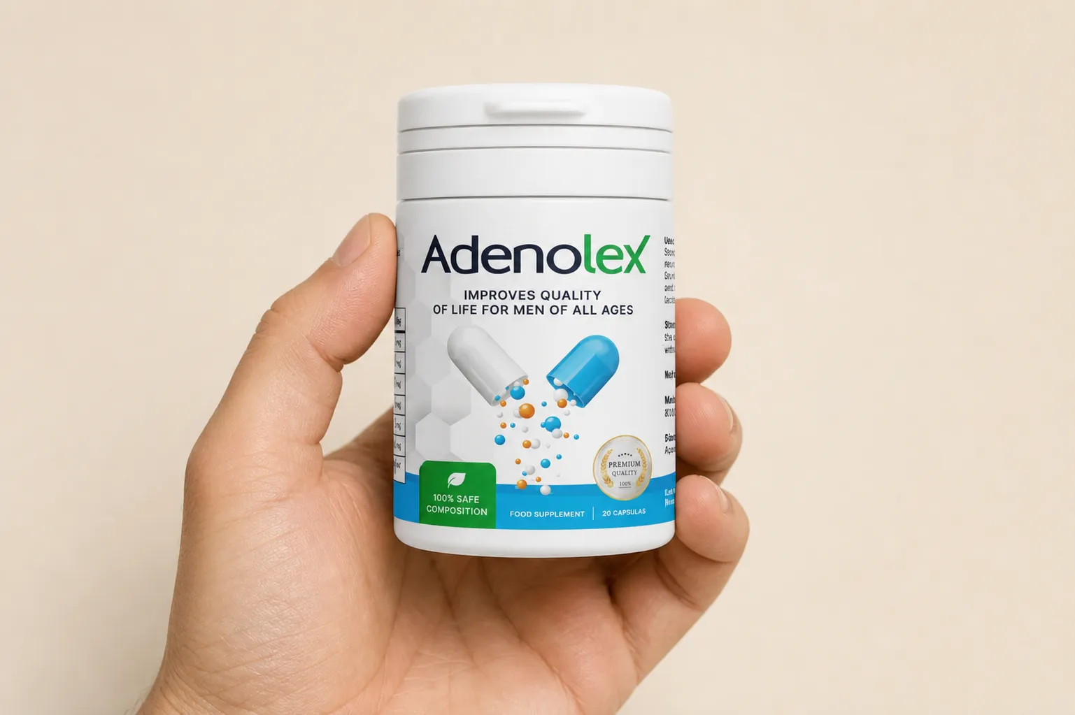 Adenolex — el envase en la mano