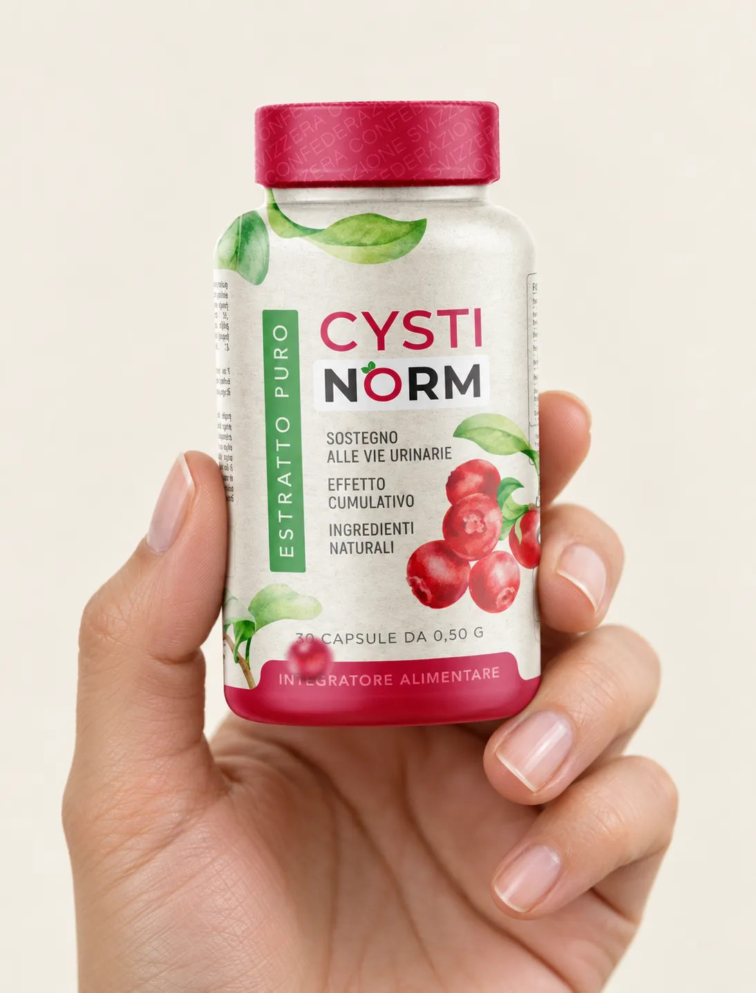 Cystinorm — el envase en la mano
